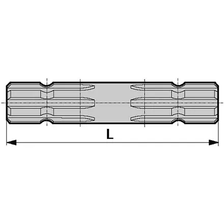 00176330 Profilová hřídel oboustranná, 230 mm 1 3/8"-6 Vysoce Kvalitní